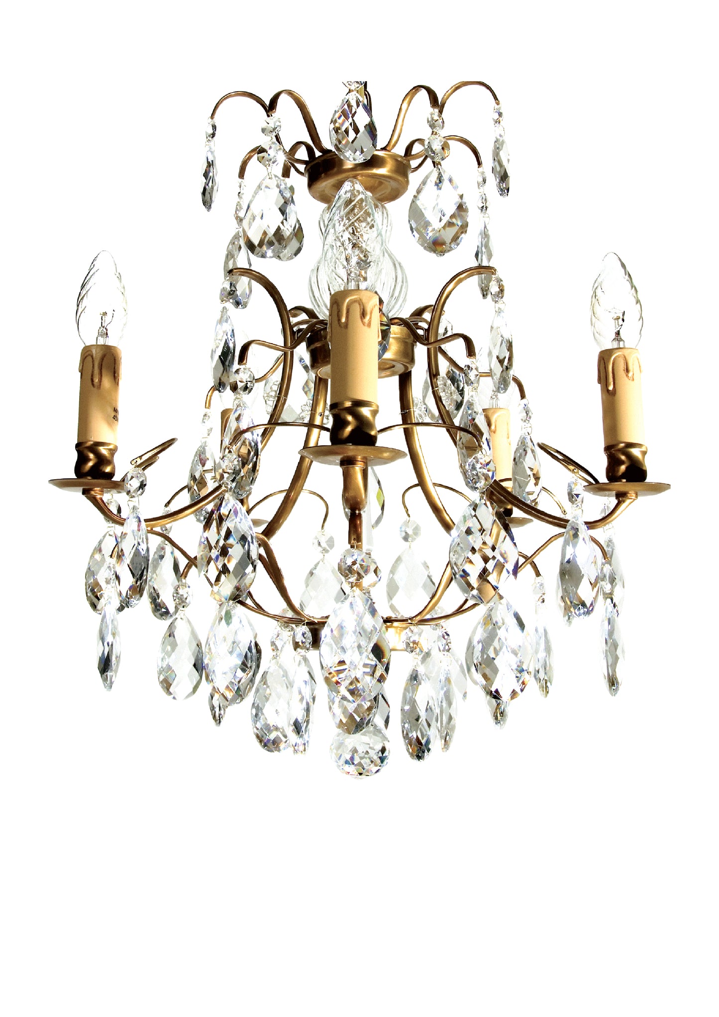 Barock kristallkrona "Fem el i arm"